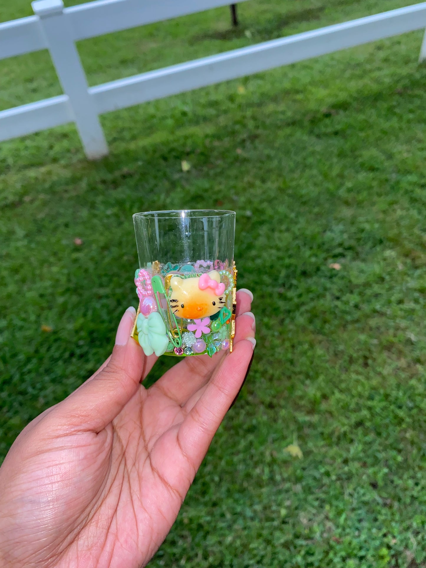 Pink & Green Junk Shot Glass