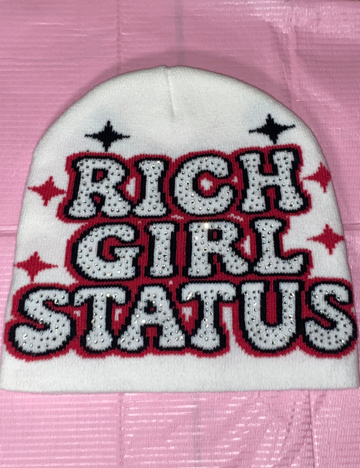 Rich Girl Status Beanie (White)