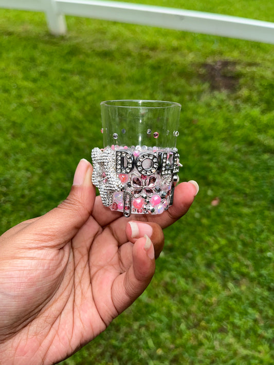 Pink & Silver Junk Shot Glass