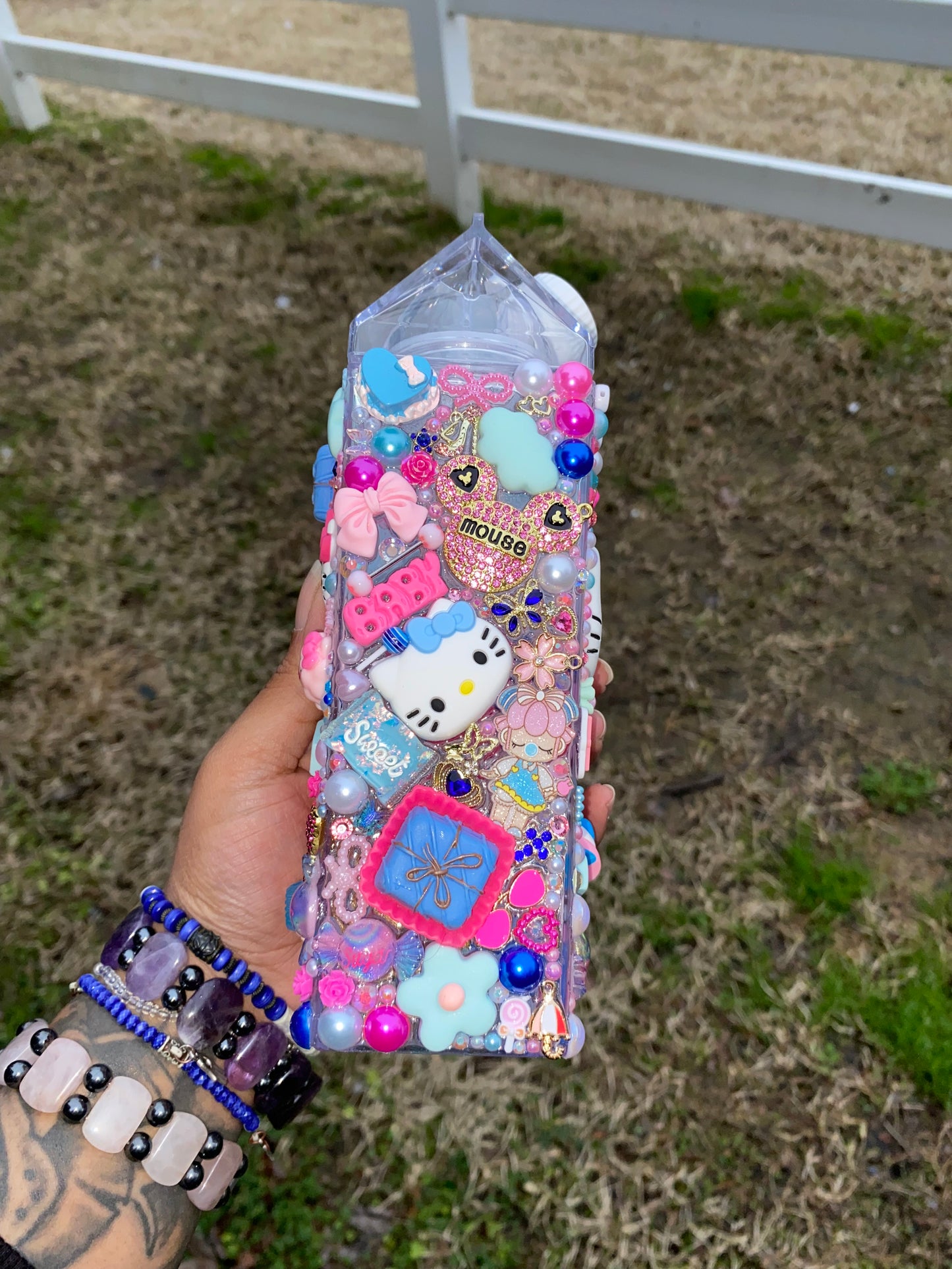 Pink & Blue Junk Milk Carton