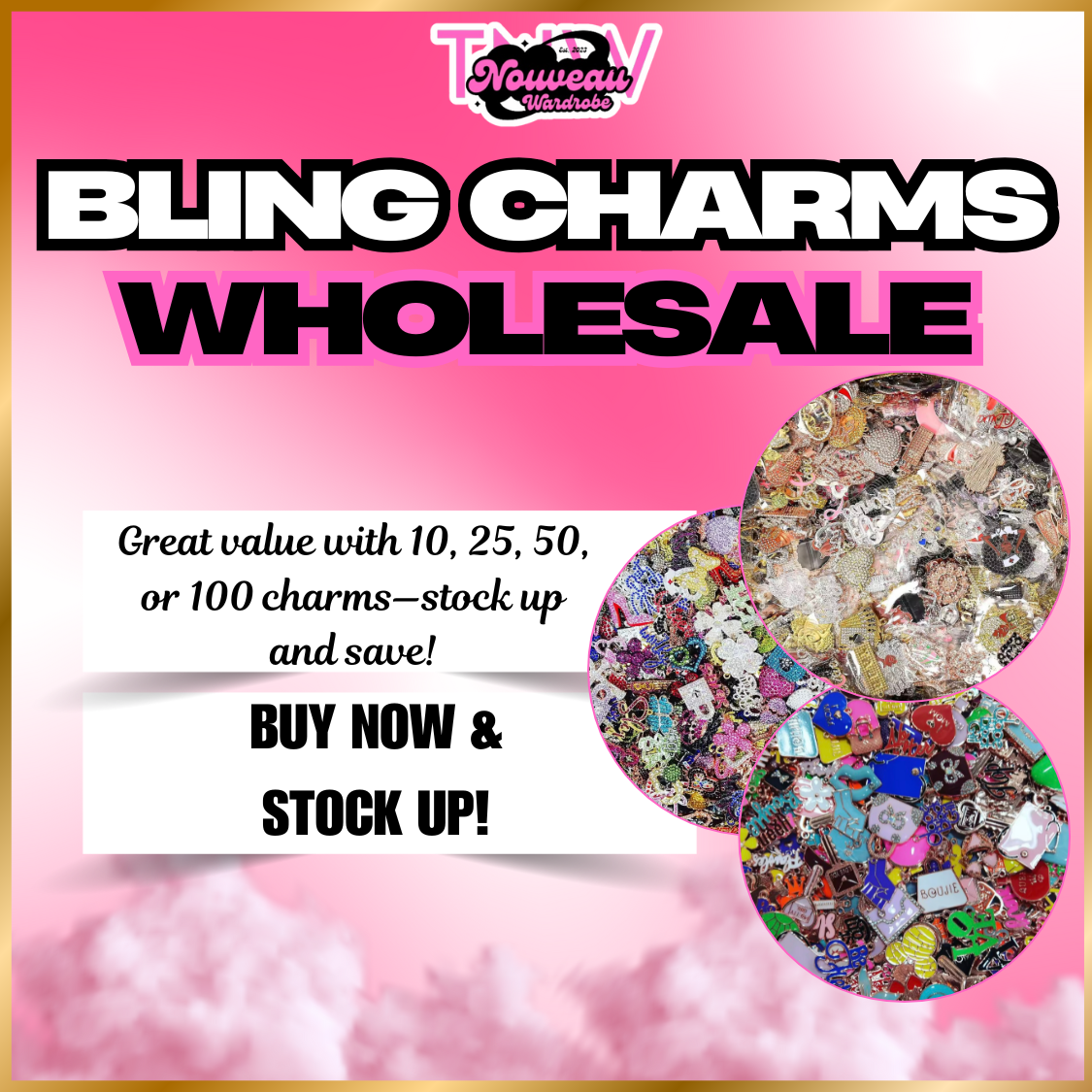 25 Pc Bling Charms Wholesale (Pre-Order)