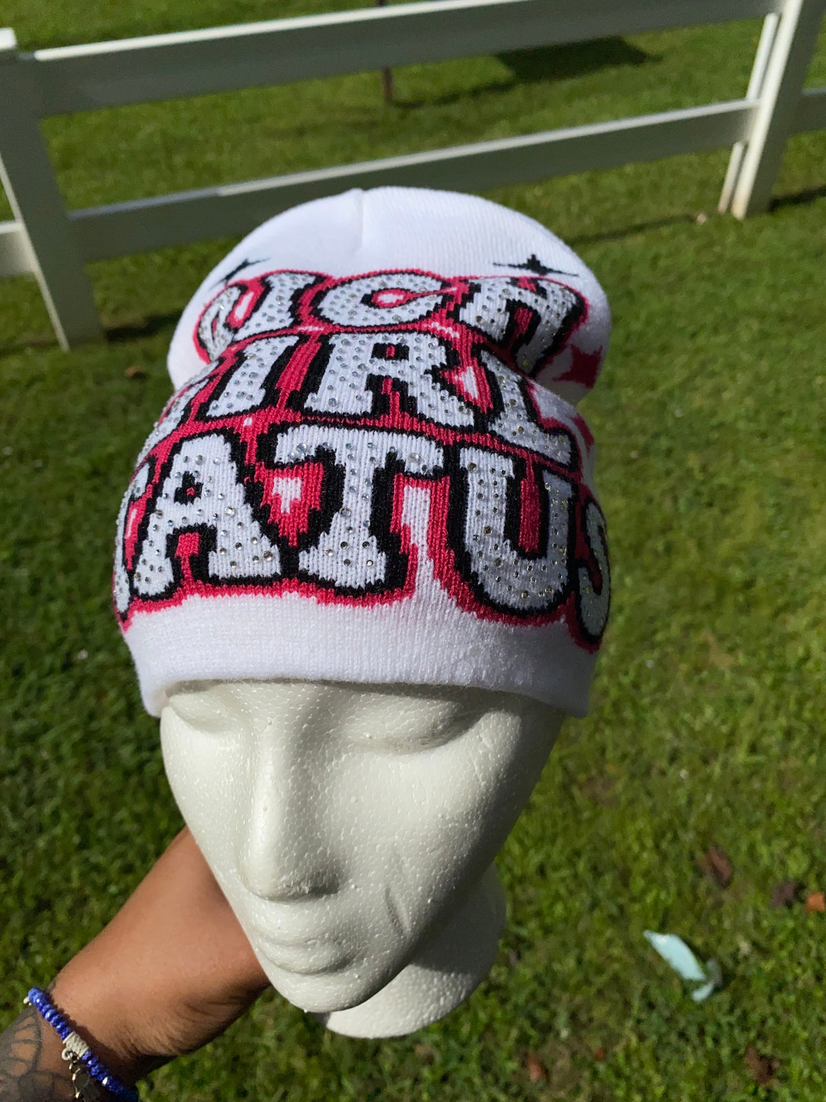 Rich Girl Status Beanie (White)