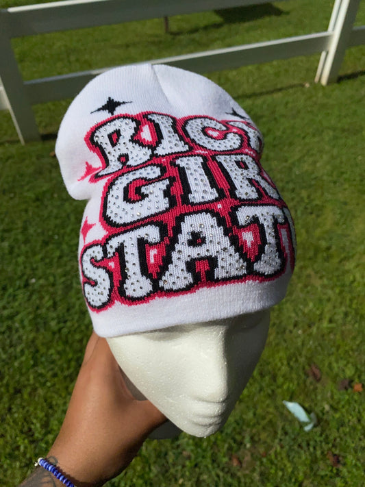 Rich Girl Status Beanie (White)