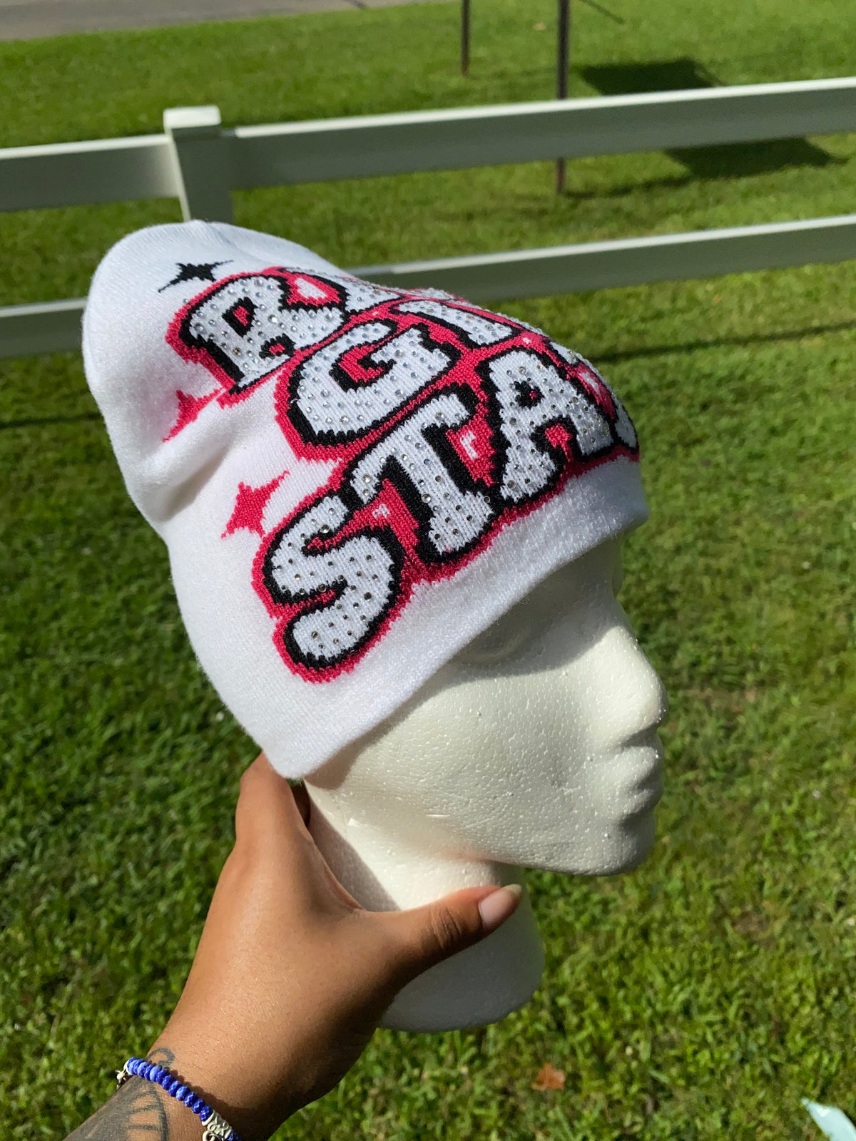 Rich Girl Status Beanie (White)